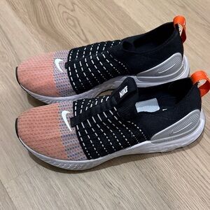 Nike Black and Orange Slip-On Shoes